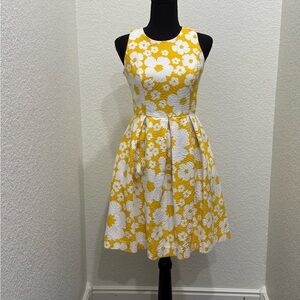 Floral Yellow and White Dress